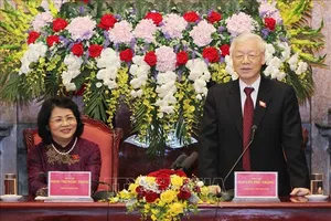  Tổng Bí thư, Chủ tịch nước Nguyễn Phú Trọng gặp mặt và làm việc với cán bộ, nhân viên Văn phòng Chủ tịch nước. Ảnh: TTXVN