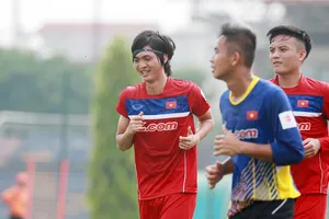 Tuấn Anh trong buổi tập đầu tiên của U22 Việt Nam. Ảnh: Ngọc Hải