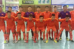 Chiều nay, tuyển futsal U20 Việt Nam có trận đấu giao hữu thứ 2 gặp futsal U20 Trung Quốc. Ảnh: T.L
