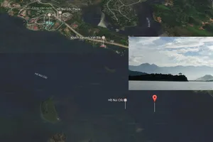 Hồ Núi Cốc, Thành phố Thái Nguyên - nơi xảy ra sự cố thấm thân đập. Ảnh: Google map