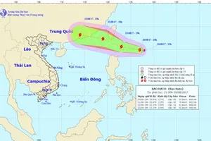 Vị trí và đường đi của cơn bão