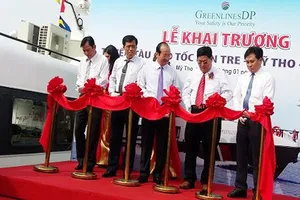 Tiền Giang- Bến Tre khai trương tuyến tàu cao tốc ra Vũng Tàu. Ảnh: VOV