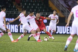 Trận CLB TPHCM thắng CLB Sài Gòn 5 - 0 tại vòng 23 Nuti Cafe V.League 2018 trên sân Thống Nhất