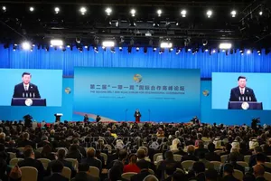 Tổng Bí thư, Chủ tịch Trung Quốc Tập Cận Bình phát biểu khai mạc Diễn đàn cấp cao hợp tác quốc tế “Vành đai và Con đường” lần thứ 2. Ảnh: TTXVN