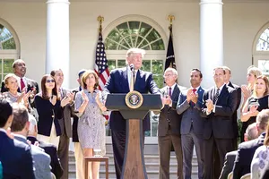 Tổng thống Mỹ Donald Trump phát biểu tại Nhà Trắng