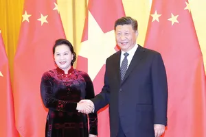 Chủ tịch Quốc hội Nguyễn Thị Kim Ngân hội kiến Tổng Bí thư, Chủ tịch Trung Quốc Tập Cận Bình. Ảnh: TTXVN