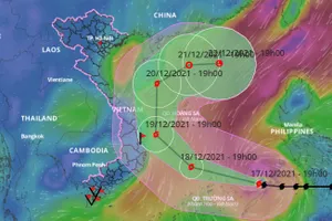 “Siêu bão” RAI di chuyển nhanh theo hướng Tây Tây Bắc