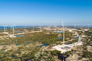 Một góc cụm trang trại điện gió B&T tại hai huyện Quảng Ninh và Lệ Thủy, tỉnh Quảng Bình