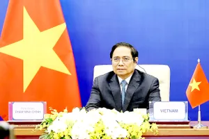 Thủ tướng Phạm Minh Chính phát biểu tại Hội nghị Thượng đỉnh lần thứ 4 khu vực châu Á - Thái Bình Dương về nước. Ảnh: VIẾT CHUNG