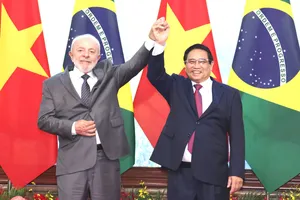 Thủ tướng Phạm Minh Chính và Tổng thống Cộng hòa Liên bang Brazil Luiz Inácio Lula da Silva, chiều 28-3. Ảnh: QUANG PHÚC