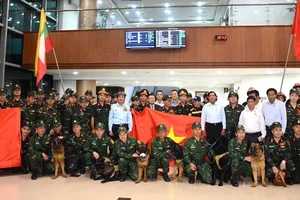 Lực lượng cứu hộ, cứu nạn của Việt Nam đã đến Myanmar