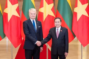 Chủ tịch Quốc hội Trần Thanh Mẫn hội kiến Tổng thống Litva Gitanas Nauseda tại Nhà Quốc hội. Ảnh: QUANG PHÚC 