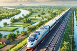 Dự án đầu tư tuyến đường sắt TPHCM - Cần Thơ. Ảnh AI 