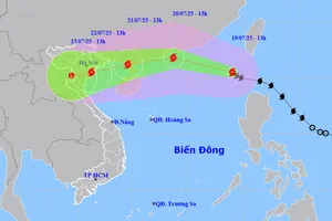Dự báo bão số 3 (Wipha) đi vào đất liền, gây mưa to ở Bắc bộ và Bắc Trung bộ