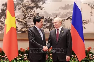 Chủ tịch nước Lương Cường hội kiến Tổng thống Nga Vladimir Putin. Ảnh: Lâm Khánh/TTXVN