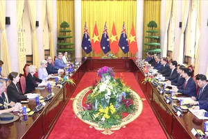 Chủ tịch nước Lương Cường đã hội đàm với Toàn quyền Australia Sam Mostyn, chiều 10-9. Ảnh: QUANG PHÚC.