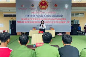 Quang cảnh phiên tòa giả định. Ảnh: NAM KHÔI