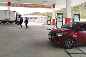 Trạm xăng tại Km205 thuộc đường cao tốc Vĩnh Hảo - Phan Thiết (tỉnh Lâm Đồng) thông báo hết xăng