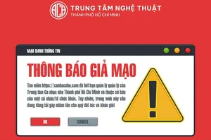Cảnh báo website giả mạo Trung tâm Nghệ thuật TPHCM
