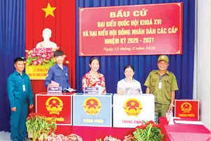 Cử tri phường Thủ Dầu Một (TPHCM) bỏ phiếu bầu cử. Ảnh: DUY TRẦN