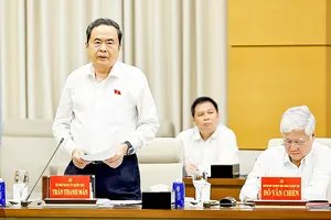 Chủ tịch Quốc hội Trần Thanh Mẫn phát biểu tại hội nghị. Ảnh: TTXVN