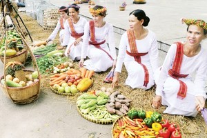 Traditional market with countryside food