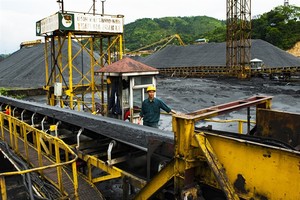 A worker of the Vietnam National Coal and Mineral Industries Group’ controls a production line. — VNA/VNS Photo Minh Duc