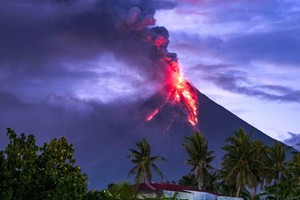 Mount Mayon erupted with ash plumes of up to 5 kilometers (3 miles) above the crater on January 24 (Photo: VNA)