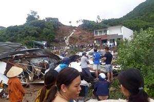 Heavy rains after the 8th typhoon cause landslides in Nha Trang City