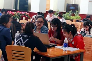 Phòng đọc do Tập đoàn Hoa Sen tài trợ Trường Đại học Kinh tế Luật TPHCM. Ảnh: MẠNH QUANG