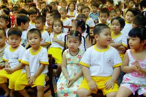 Ngày mới tại một trường mầm non. Ảnh: VÂN KHANH