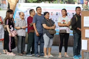 Một điểm bỏ phiếu tại thủ đô Bangkok