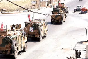 Binh sĩ Thổ Nhĩ Kỳ tại thị trấn Saraqib, tỉnh Idlib, Đông Bắc Syria. Ảnh: AFP/TTXVN