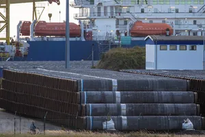 Ống dẫn khí đốt của dự án Dòng chảy phương Bắc 2. Ảnh: TTXVN