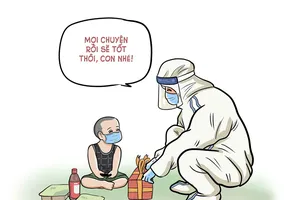 Hình vẽ em bé trong khu cách ly trên fanpage Thăng Fly Comics