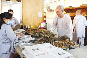 Phòng phân phối dược liệu của chùa Hưng Minh. Ảnh: SKĐS