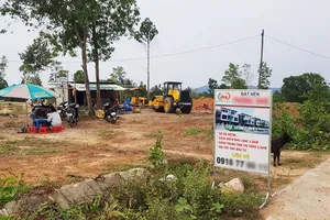 Đất rừng ở xã Gành Dầu (TP Phú Quốc) bị phân lô bán nền tràn lan vào cuối năm 2018. Ảnh: QUỐC BÌNH