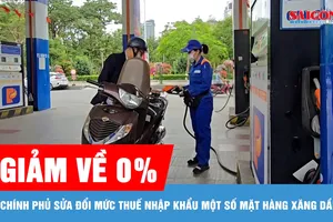 Giảm thuế nhập khẩu một số mặt hàng xăng dầu về 0%
