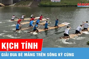 Kịch tính giải đua bè mảng trên sông Kỳ Cùng 