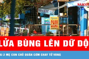 Cháy quán cơm chay, hai mẹ con tử vong