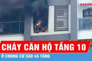 Kịp thời dập tắt đám cháy ở chung cư cao 45 tầng