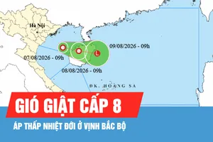 Áp thấp trên vịnh Bắc bộ mạnh lên thành áp thấp nhiệt đới
