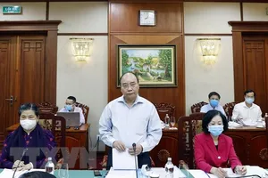 Ủy viên Bộ Chính trị, Thủ tướng Chính phủ Nguyễn Xuân Phúc phát biểu tại cuộc làm việc với Ban Thường vụ Tỉnh ủy Bà Rịa - Vũng Tàu. Ảnh: TTXVN