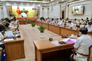 Quang cảnh hội nghị tại điểm cầu TPHCM. Ảnh: HOÀNG HÙNG