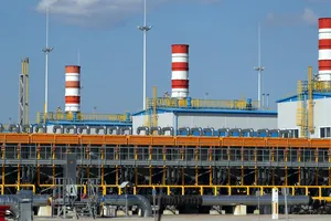 Trạm nén khí Slavyanskaya của Gazprom. Ảnh: TASS