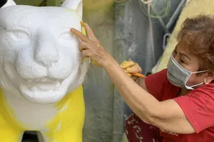 Đường hoa Nguyễn Huệ Tết Nhâm Dần 2022: Hoàn thành 70% khối lượng mô hình