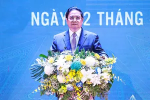Thủ tướng Phạm Minh Chính phát biểu tại hội nghị. Ảnh: TTXVN