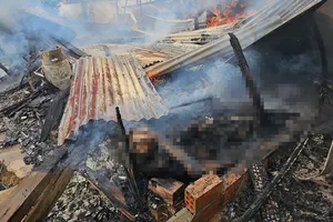 Hiện trường vụ hỏa hoạn trên đường Nguyên Phi Ỷ Lan, phường 7, TP Đà Lạt