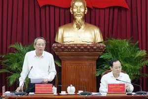 Đồng chí Hoàng Đăng Quang, Ủy viên Ban Chấp hành Trung ương Đảng, Phó Trưởng Ban Tổ chức Trung ương, Trưởng đoàn khảo sát phát biểu kết luận buổi làm việc