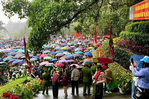 Hàng ngàn người dân đội mưa rét về trảy hội Đền Hùng (Phú Thọ)